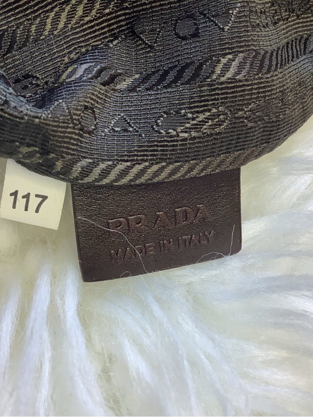Prada Brown Logo Jacquard Mini Hobo bag - Picture 14 of 15